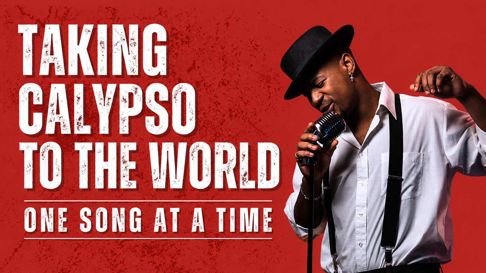 Calypso performer singing on stage
